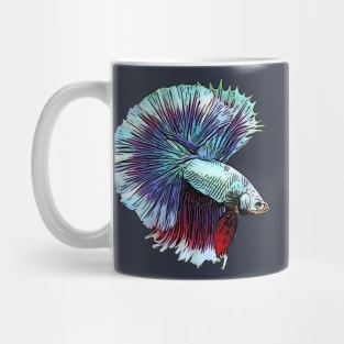 Aqua and Red Betta Mug